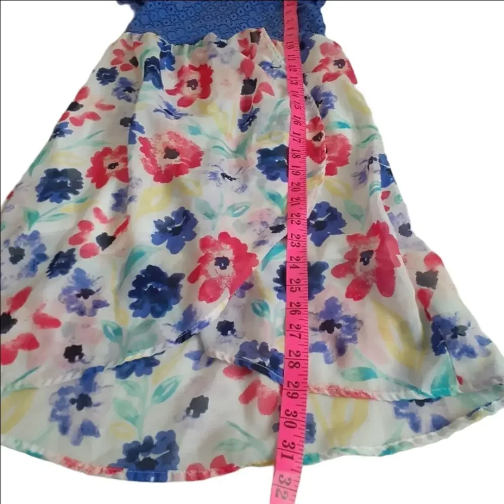 Wonder Nation Girl's Size M (7-8) Blue White Floral Lace Sheer Dress - Picture 10 of 10